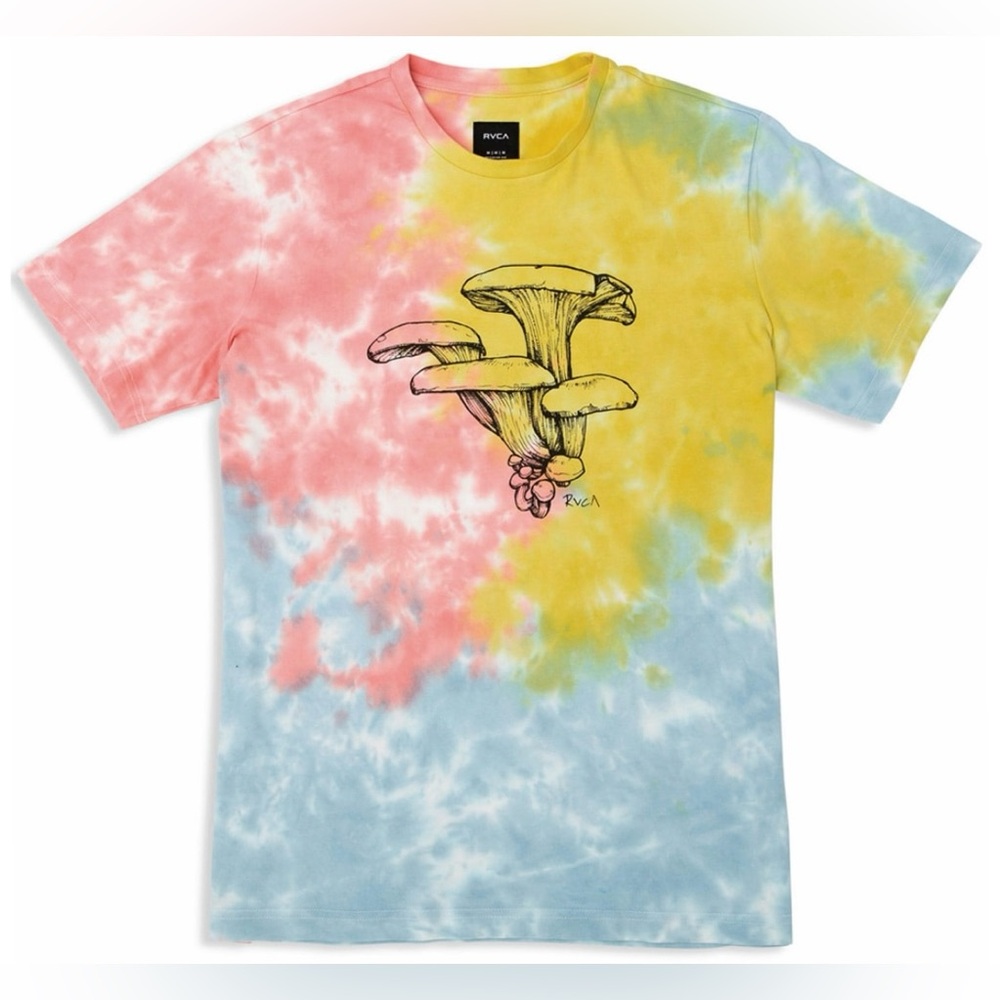 Sage Vaughn X RVCA Men’s Small Tie Dye Mushroom Tee Shirt Trippy Hippie
